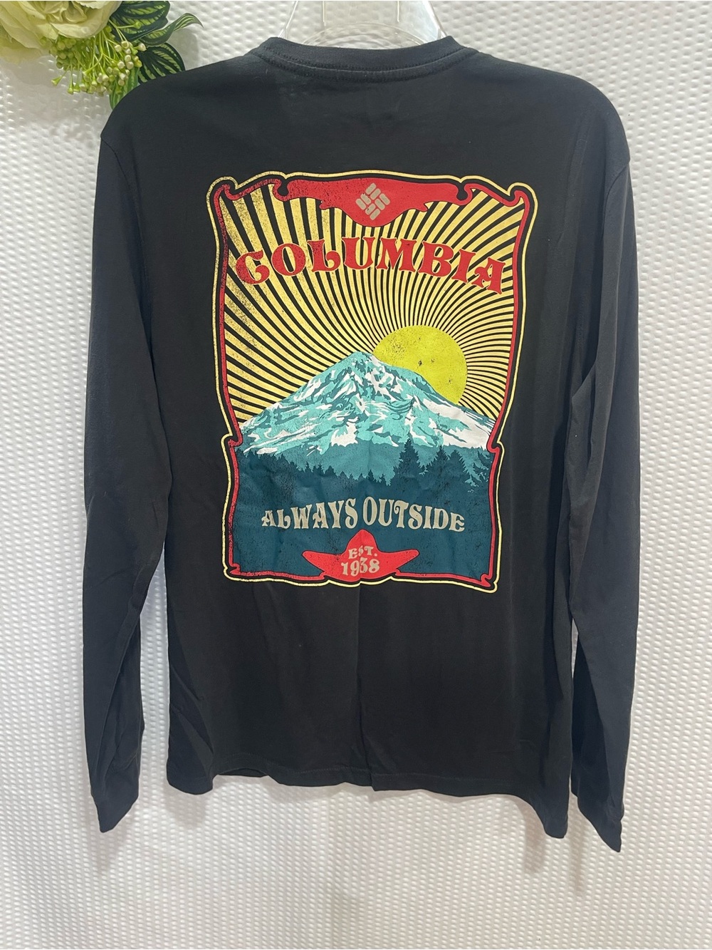 Columbia Men’s Black Long-Sleeve Graphic Tee - Always Outside